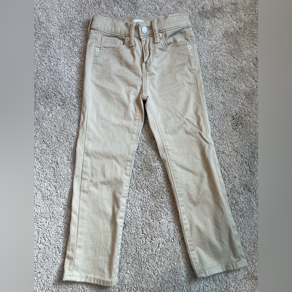 Old Navy Boys Beige Karate Jeans 5 slim